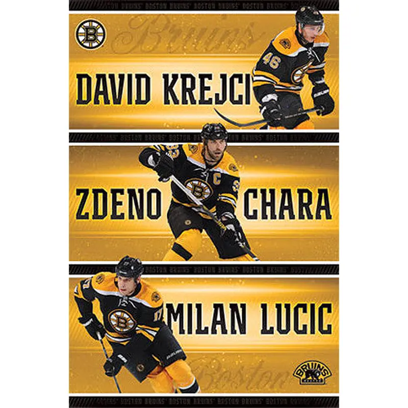 Boston Bruins "Three Stars" Poster (Krejci, Chara, Lucic) - Costacos Sports 2013