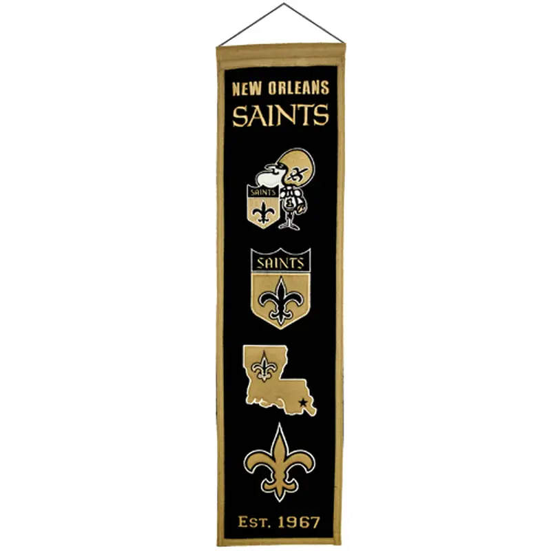 New Orleans Saints Logo Evolution Heritage Banner