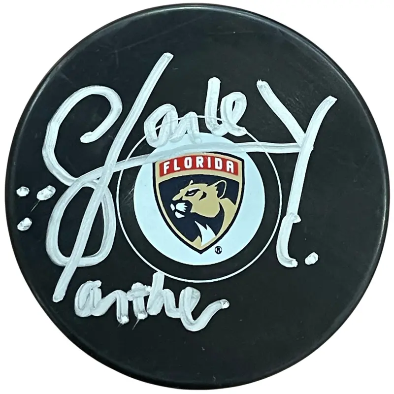 Stanley C. Panther Autographed Florida Panthers Hockey Logo Puck - JSA