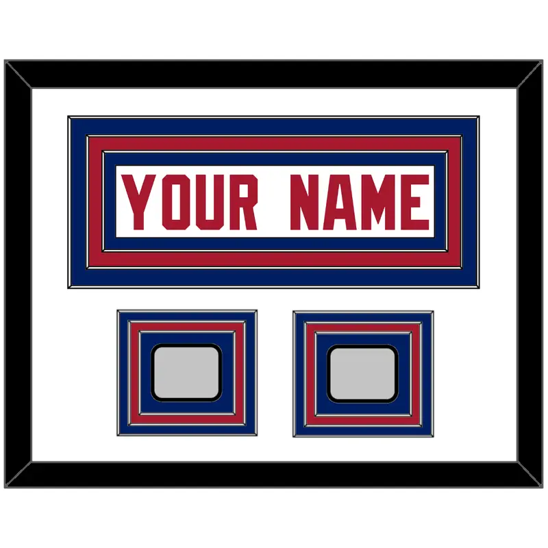 New York Nameplate & Super Bowl XLII & XLVI Jersey Patches - Road White - Triple Mat 1