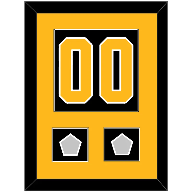 Pittsburgh Number (Back) & 2 Stanley Cup Finals Patches - Home Black - Single Mat 2