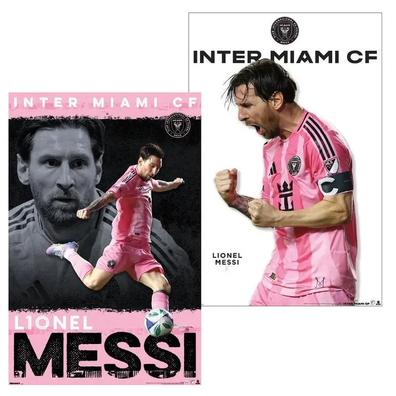 COMBO: Lionel Messi Inter Miami CF Official MLS Soccer Action 2-Poster Combo Set