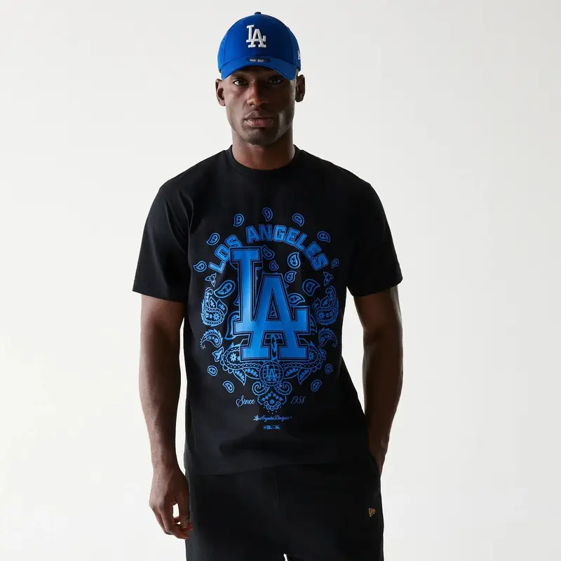 LA Dodgers MLB Paisley Black Oversized T-Shirt
