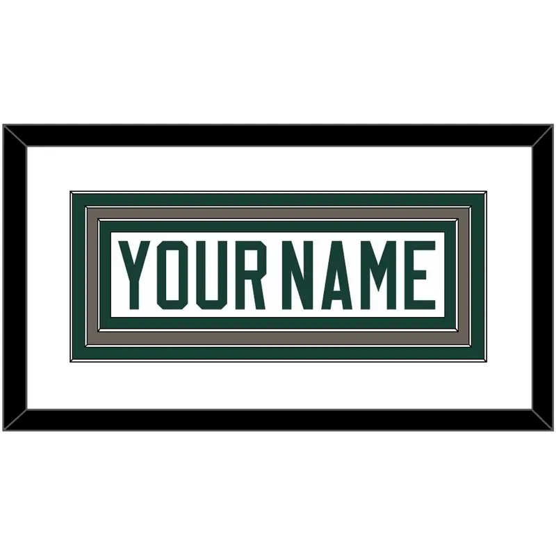 Michigan State Hockey Nameplate - Home White (2006-2007) - Triple Mat 1