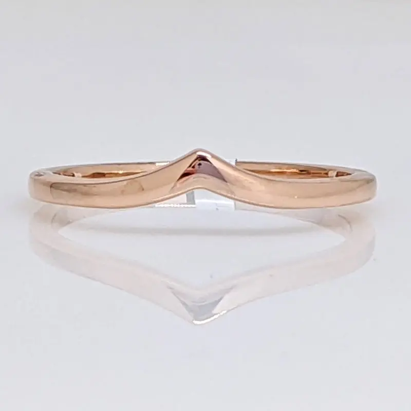 14K ROSE V-CURVED ESTATE BAND 1.4 GRAMS