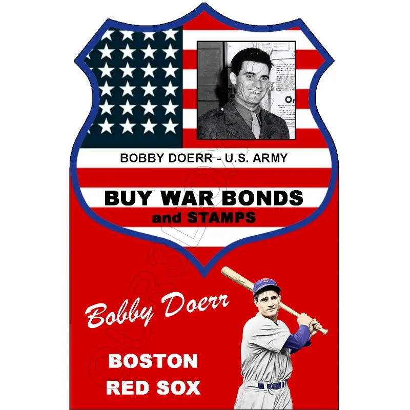 Bobby Doerr WWII War Bonds Die Cut Store Counter Standup Sign - Red Sox - 2104