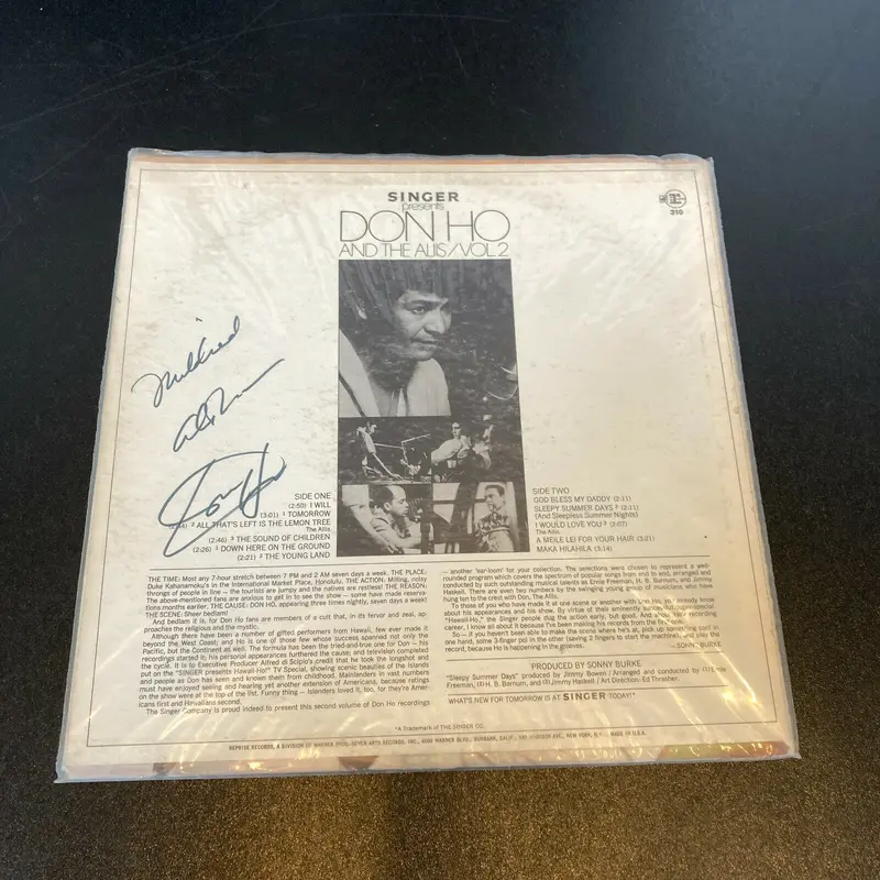 Don Ho Signed Autographed Vintage LP Record