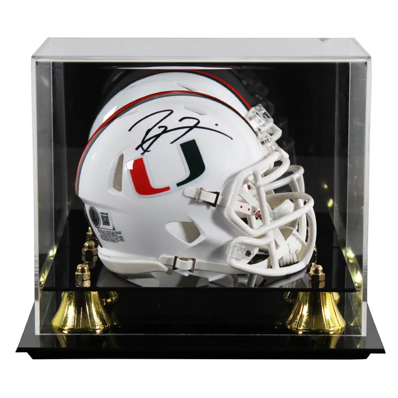 Miami Ray Lewis Authentic Signed White Speed Mini Helmet W/ Case BAS Witnessed