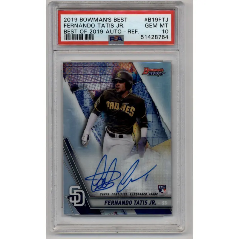 Fernando Tatis Jr 2019 Bowman's Best Best of 2019 Refractor Auto PSA 10 Gem Mint