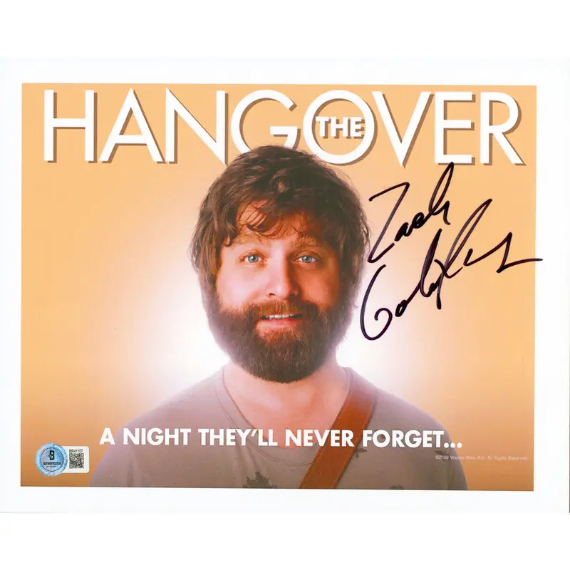 Zach Galifianakis The Hangover Authentic Signed 8.5x11 Photo BAS #BR41107