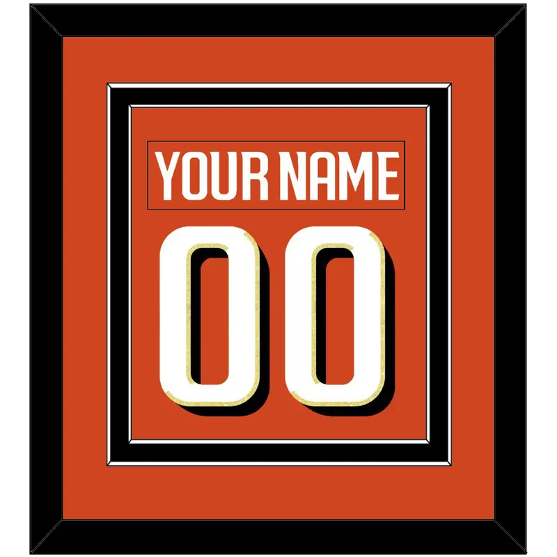 Anaheim Nameplate & Number (Back) Combined - Home Orange - Double Mat 3