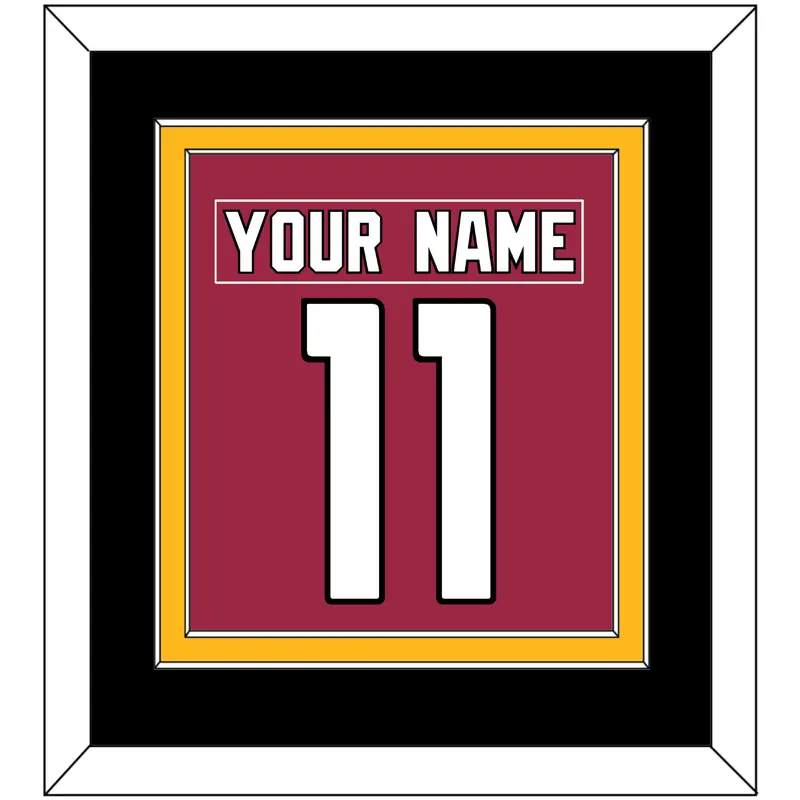 Arizona Nameplate & Number (Back) Combined - Home Red (2015-2022) - Double Mat 3