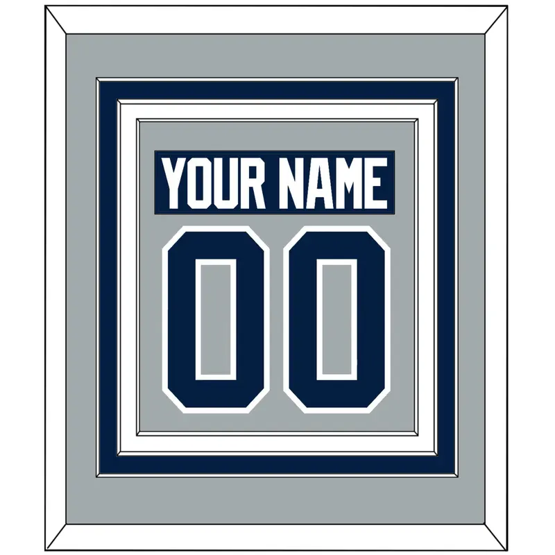 Penn State Nameplate & Number (Back) Combined - Alternate Gray - Triple Mat 2
