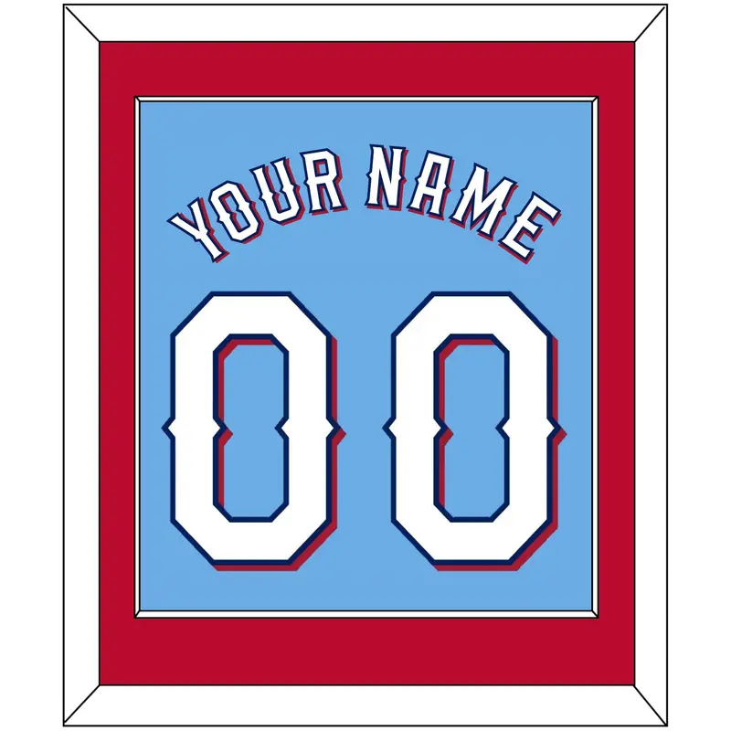 Texas Name & Number - Alternate Powder Blue (2020-2023) - Single Mat 3