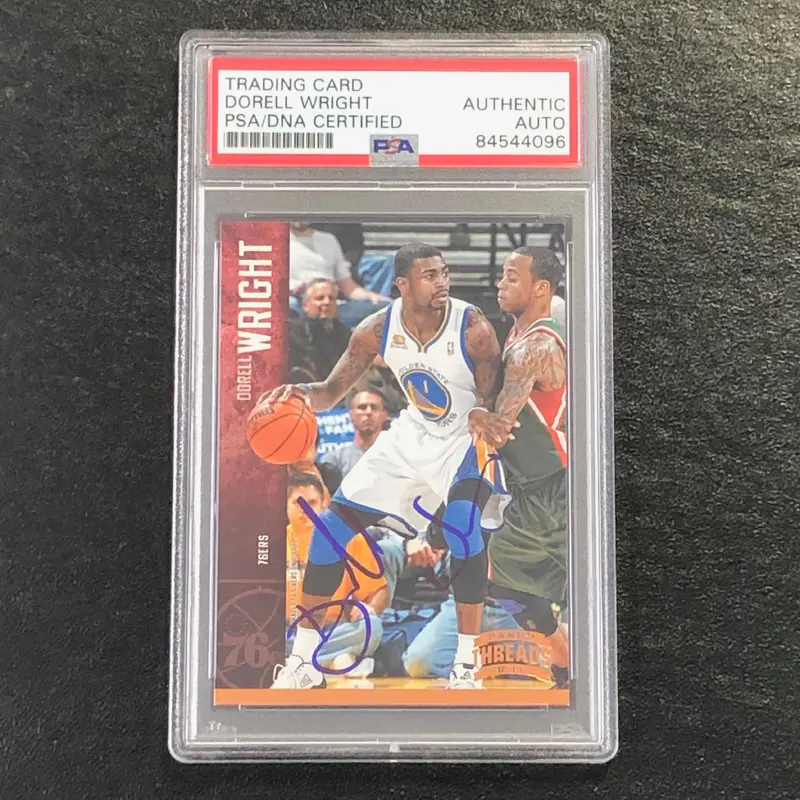 2012-13 Panini Threads #45 Dorell Wright Signed Card AUTO PSA Slabbed 76ers