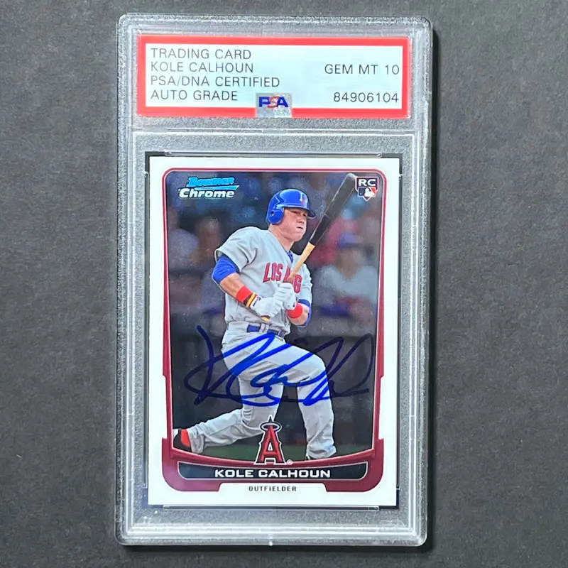 2012 Bowman Chrome #47 Kole Calhoun Signed Card Auto Grade 10 PSA Slabbed Angels