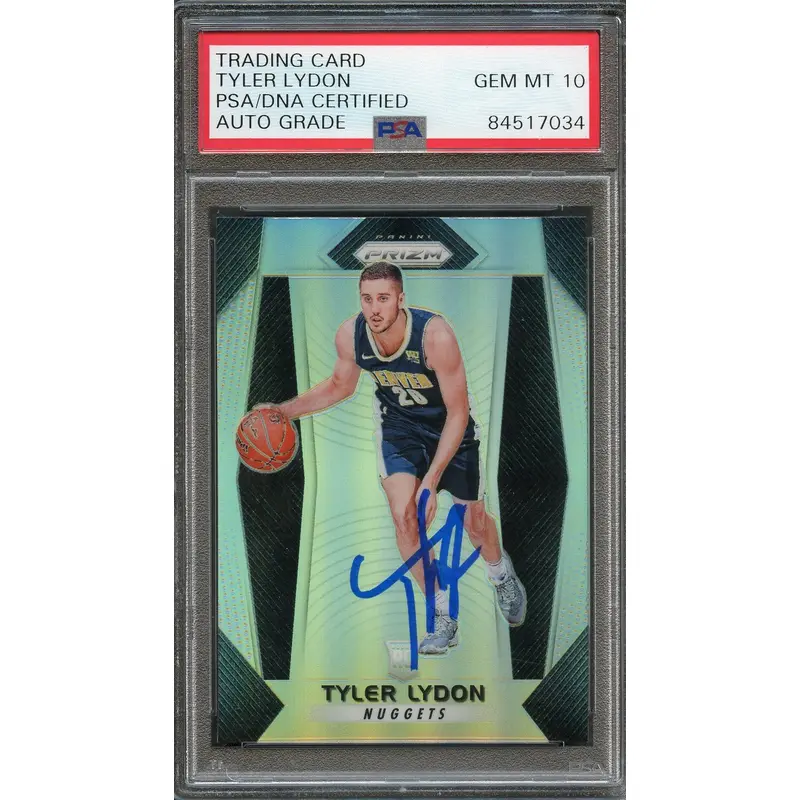 2017-18 Panini Prizm Silver #168 Tyler Lydon Signed AUTO 10 PSA Slabbed RC Nuggets
