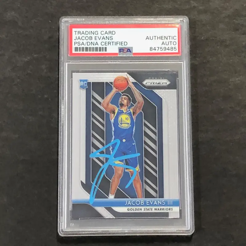2018-19 Panini Prizm #212 Jacob Evans Signed Rookie Card AUTO PSA Slabbed RC Warriors