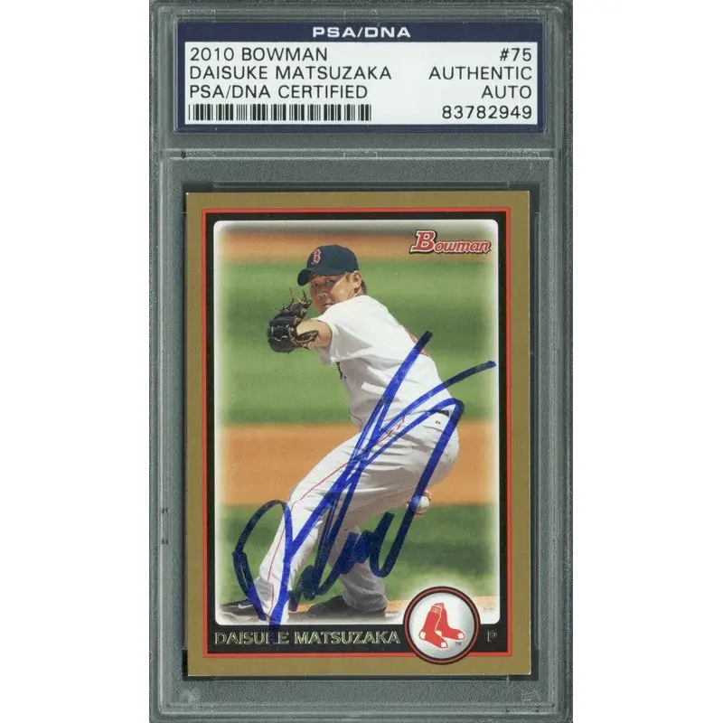 Red Sox Daisuke Matsuzaka Authentic Signed Card 2010 Bowman #75 PSA/DNA Slabbed