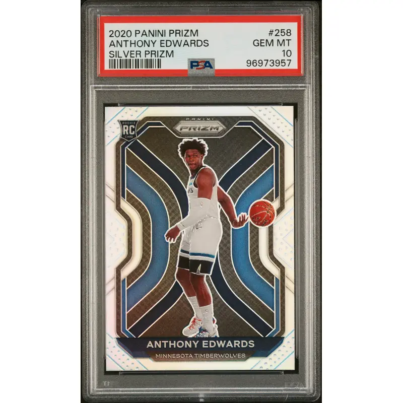 Anthony Edwards 2020 Panini Prizm #258 Silver Prizm PSA 10 Gem Mint 3957