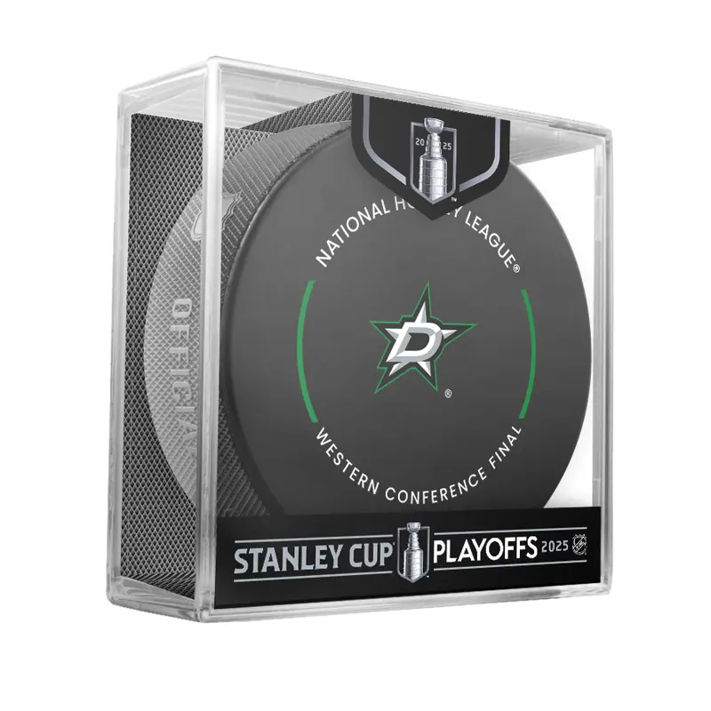 NHL Dallas Stars 2025 Official Playoffs Round 3 Game Puck Design In Cube