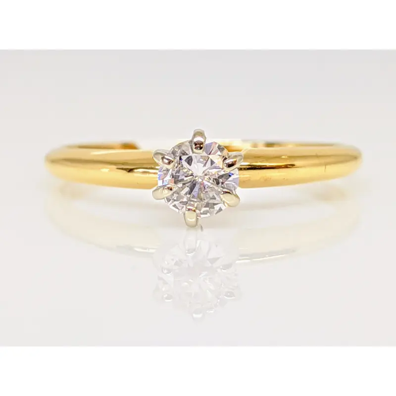 14K .22 CARAT TOTAL I1 I DIAMOND ROUND SOLITAIRE ESTATE RING 1.4 GRAMS