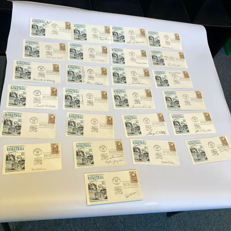 Lot Of (25) 1961 Naismith Basketball Hall of Fame Signed First Day Covers FDC