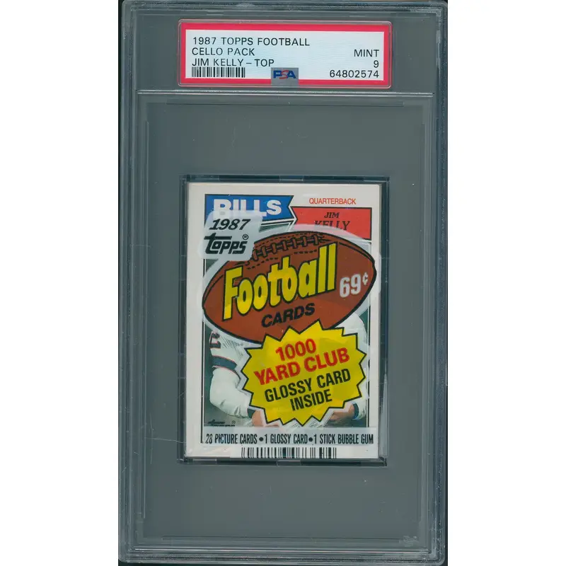 1987 Topps Football Cello Pack Jim Kelly PSA 9 *2574