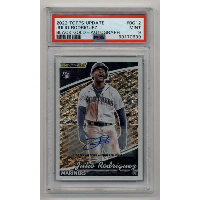 Julio Rodriguez 2022 Topps Update Black Gold Auto 05/10 PSA 9 Mint