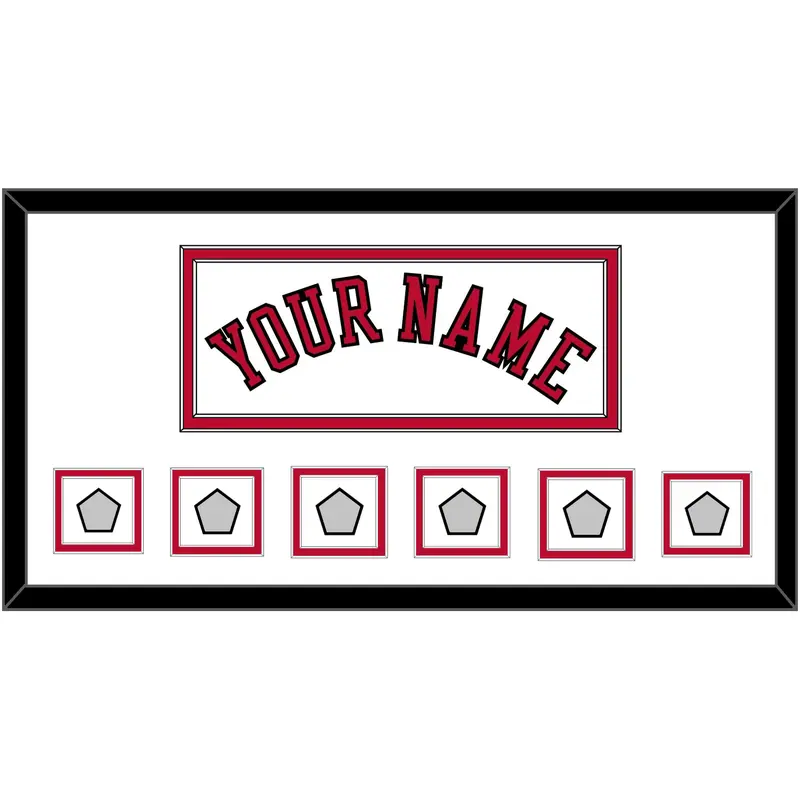 Chicago Name & 6 Champions Trophy Patches - Home White (1986-2017) - Double Mat 1