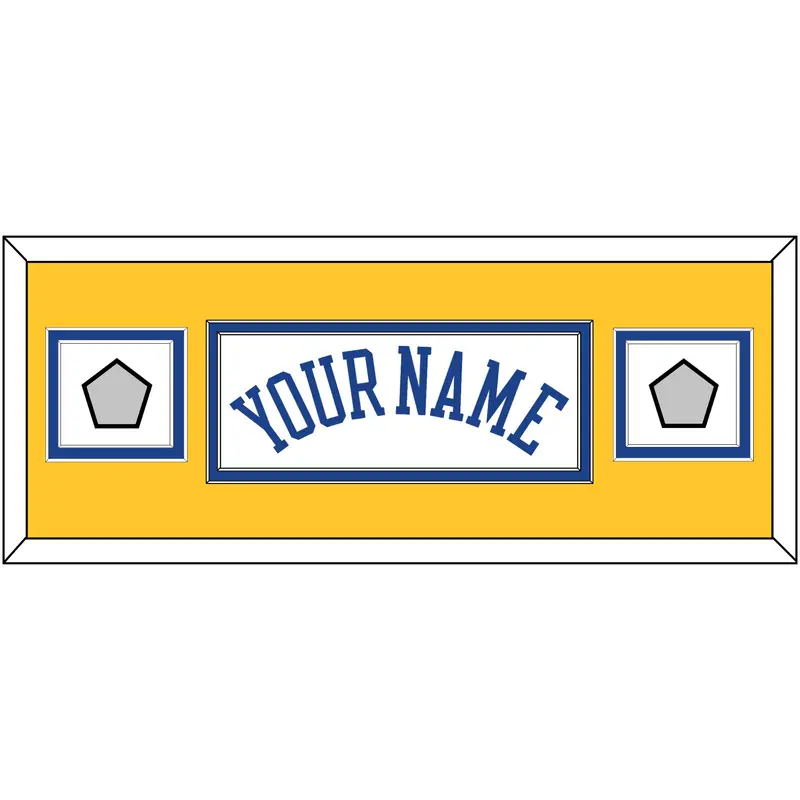 Golden State Name & 2 Champions Patches - Home White (2010-2019) - Double Mat 6
