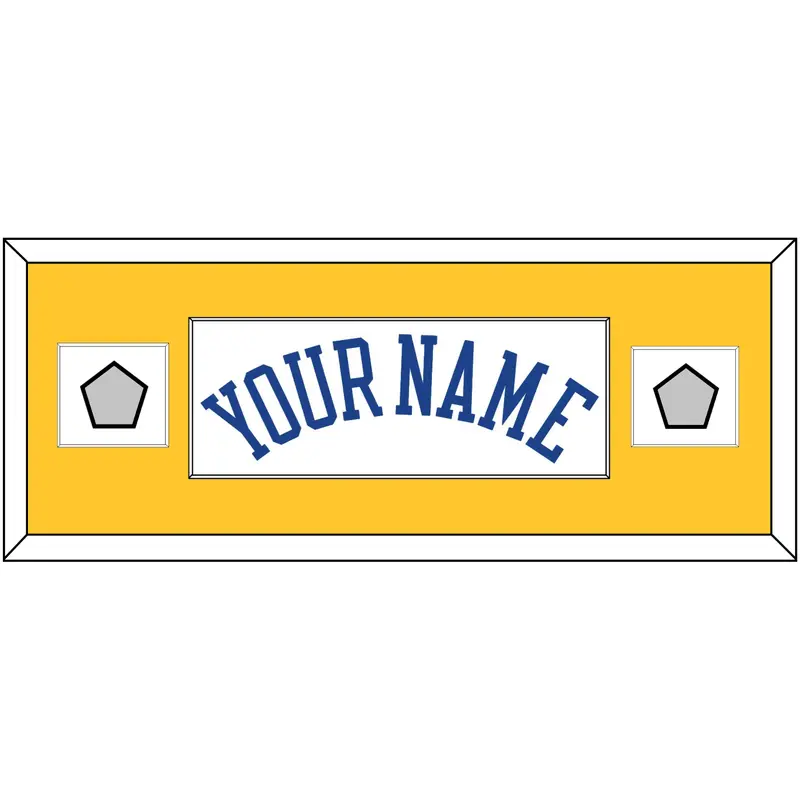 Golden State Name & 2 Finals Patches - Home White (2010-2019) - Single Mat 4