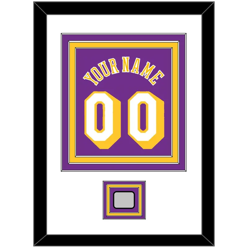 Los Angeles Name & Number With Trophy Patch - Road Purple (1978-1997) - Triple Mat 1