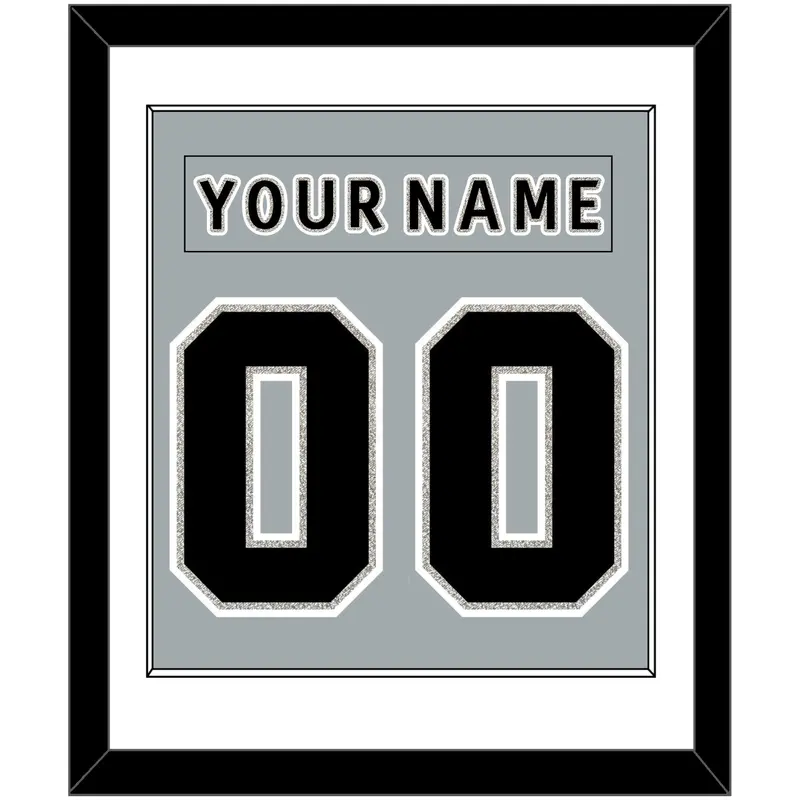 Los Angeles Nameplate & Number (Back) Combined - Alternate Gray (2018-2021) - Single Mat 1