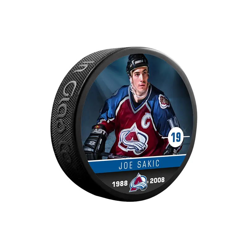 NHLAA Alumni Joe Sakic Colorado Avalanche Souvenir Collector Hockey Puck
