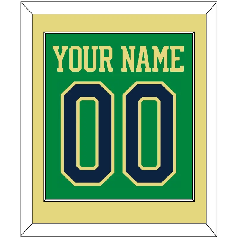 Notre Dame Basketball Name & Number - Alternate Green (2016-2017) - Single Mat 3