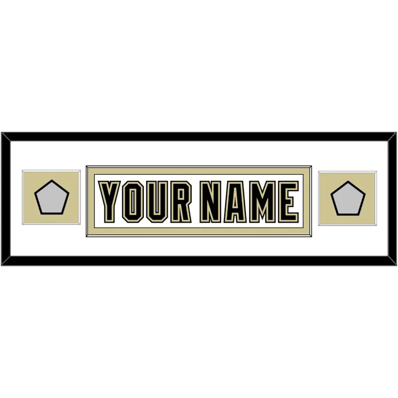 Pittsburgh Nameplate & 2 Stanley Cup Finals Patches - Road White (2007-2016) - Single Mat 4