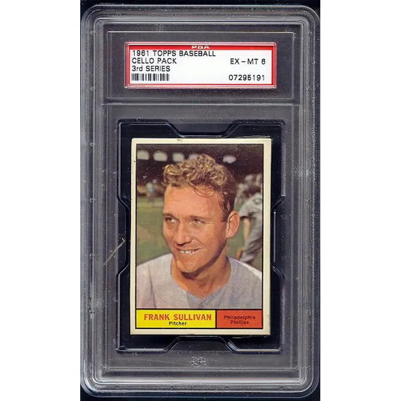 1961 Topps Baseball Unopened 3rd Series Cello Pack PSA 6