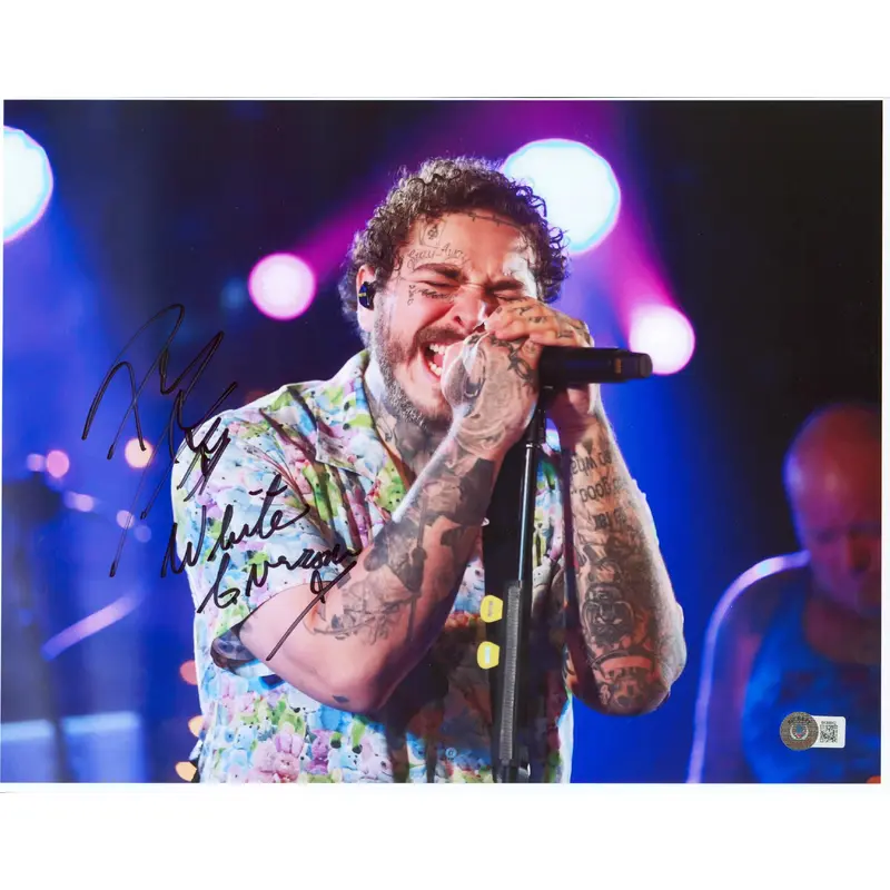 Post Malone "White Iverson" Authentic Signed 11x14 Photo BAS #BK88842