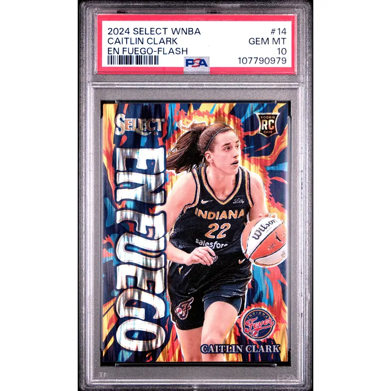Caitlin Clark 2023 Panini Select WNBA En Fuego Flash PSA 10 Gem Mint