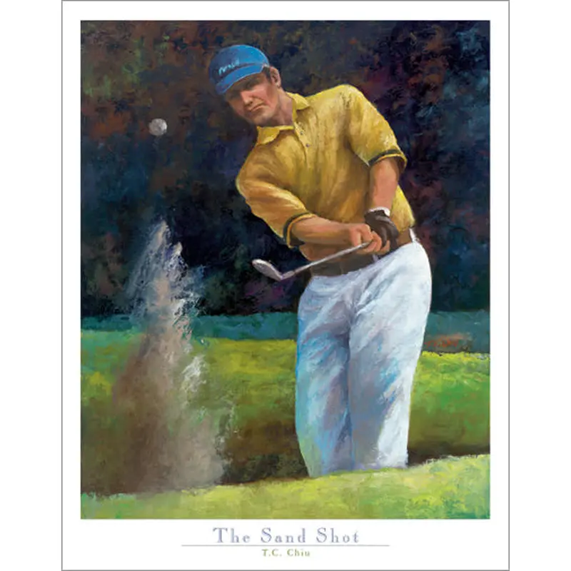 Golf Art "The Sand Shot" Poster Art Print by T.C. Chui - Front Line Art Publishing