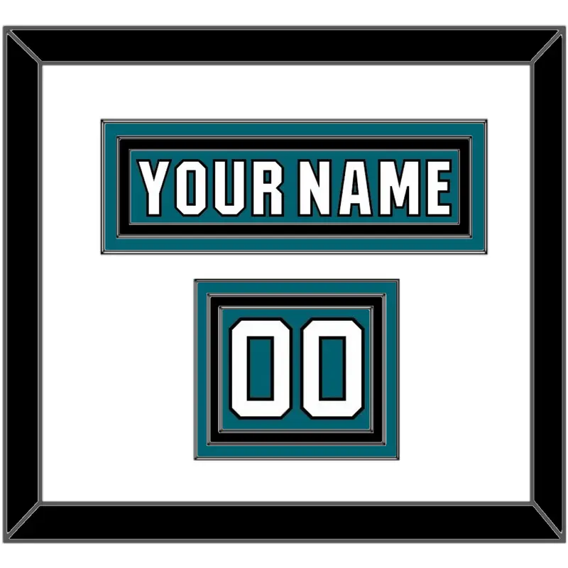 San Jose Nameplate & Number (Shoulder) - Home Teal (2017-2022) - Triple Mat 1