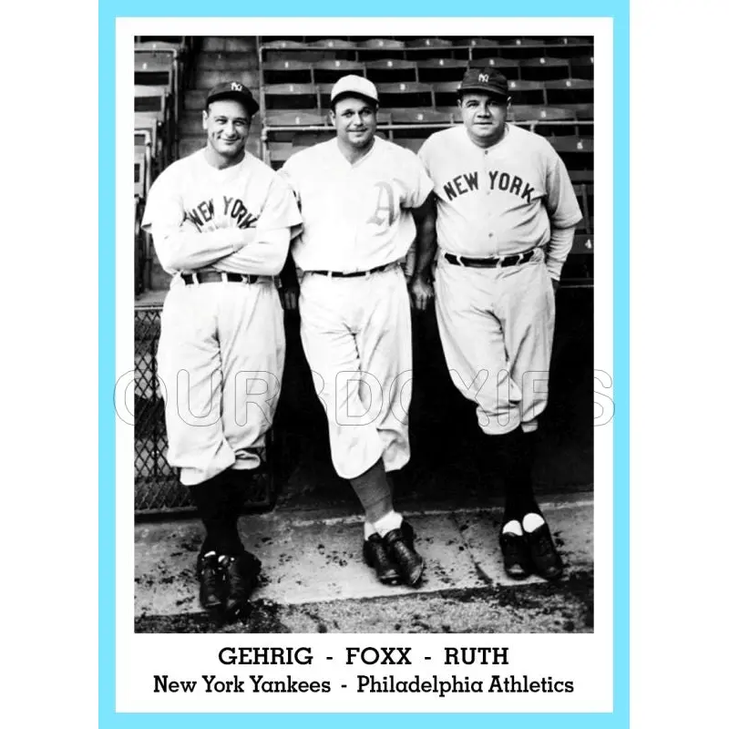 Gehrig Foxx Ruth 1947 Tip Top Bread Custom Card - 3821