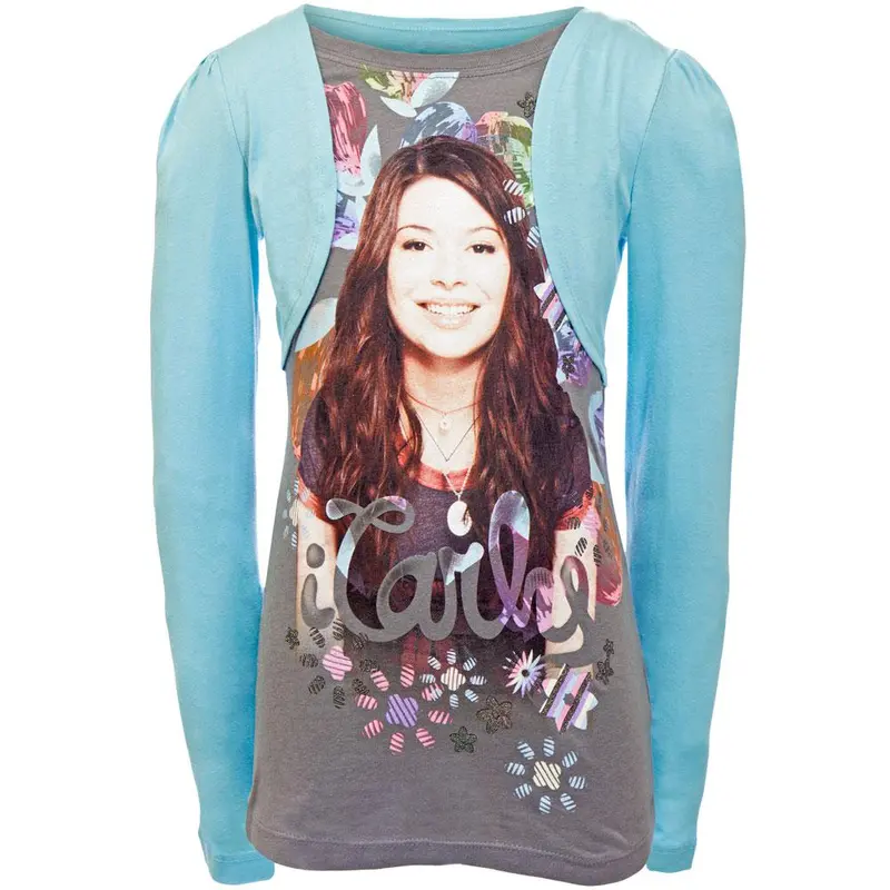 iCarly - Smile Girls Youth 2fer Long Sleeve T-Shirt