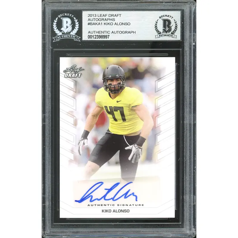 Bills Kiko Alonso Signed 2013 Leaf Draft Autos #BAKA1 Rookie Card BAS Slabbed