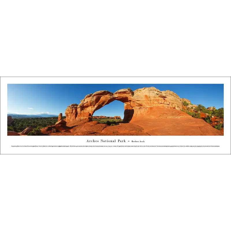 Arches National Park "Broken Arch" Panoramic Landscape Poster Print - Blakeway Worldwide