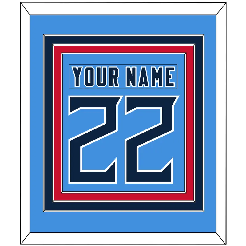 Tennessee Nameplate & Number (Back) Combined - Alternate Light Blue - Triple Mat 6