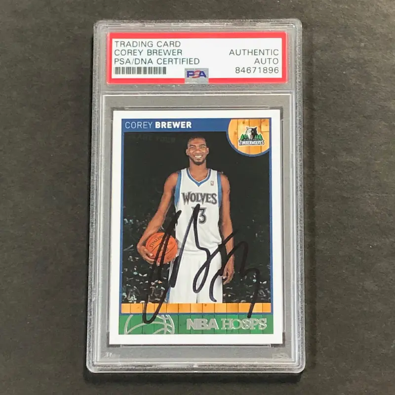 2013-14 Panini Hoops #251 Corey Brewer Signed Card AUTO PSA Slabbed