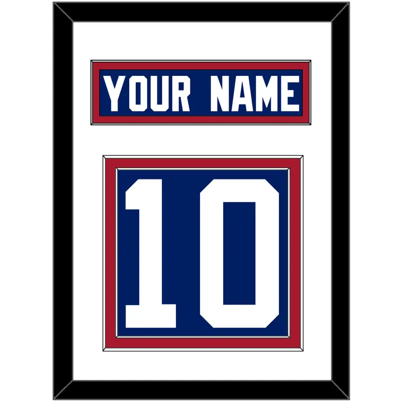 New York Nameplate & Number (Back) - Home Blue - Double Mat 1