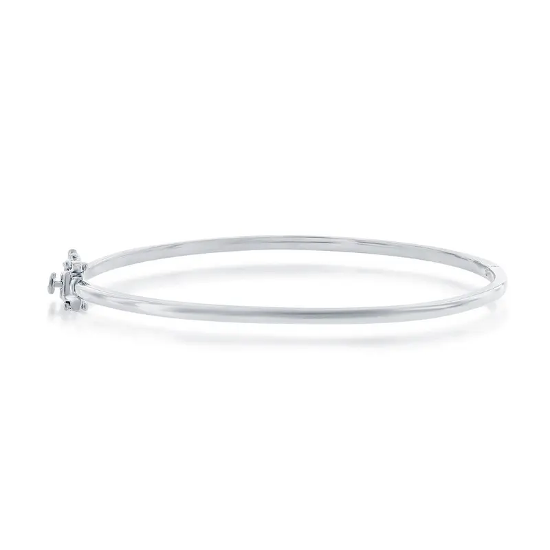 Sterling Silver 44x54mm Polished Oval Bangle